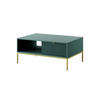 COUCHTISCH NOVA - L104, goldenen Akzenten, 104x68x46 cm Lablador - Türkis/Goldfarben, Holzwerkstoff/Kunststoff (68/104/46cm) - DomoHome