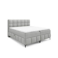 BOXBETT mit Stauraum und Topper 180x200 cm Hellgrau - Hellgrau, Textil (180/200cm) - Home Collective