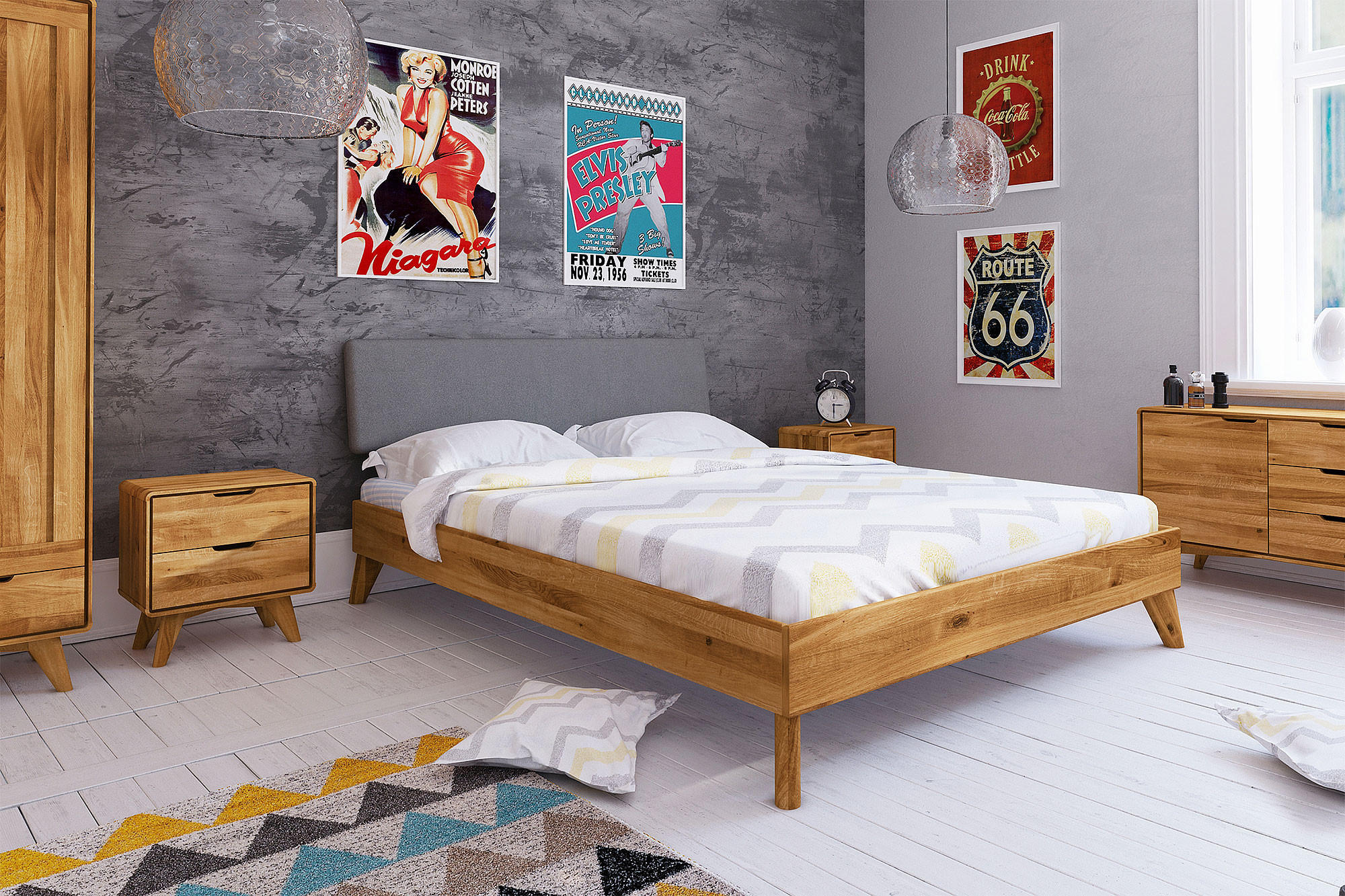 Thumbnail - byoak Greg, Wildeiche, Holz, Echtholz,Wildeiche, 160x220 cm, Schlafzimmer, Betten