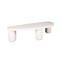COUCHTISCH GILA Weiß Marmor - Weiß, Stein (157/61/38cm) - KAWOLA