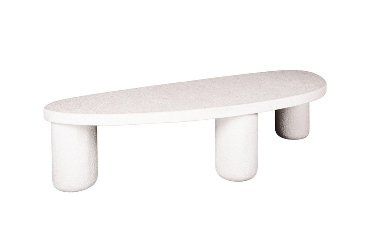 COUCHTISCH GILA Weiß Marmor - Weiß, Stein (157/61/38cm) - KAWOLA