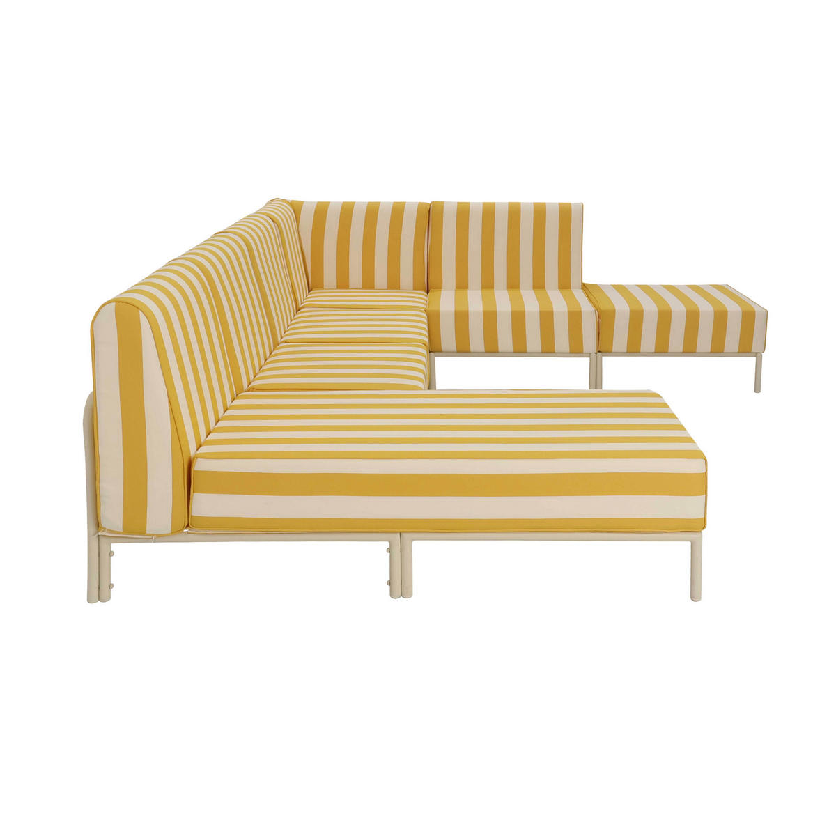 GARTENSOFA mit 6 Sitzplätzen, Gelb - Gelb, Textil - Oviala