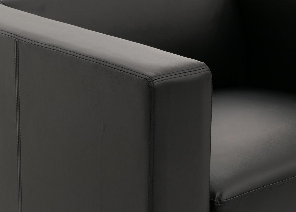 SESSEL LOUNGESESSEL Schwarz - Schwarz, Leder (86/70/75cm) - MCW