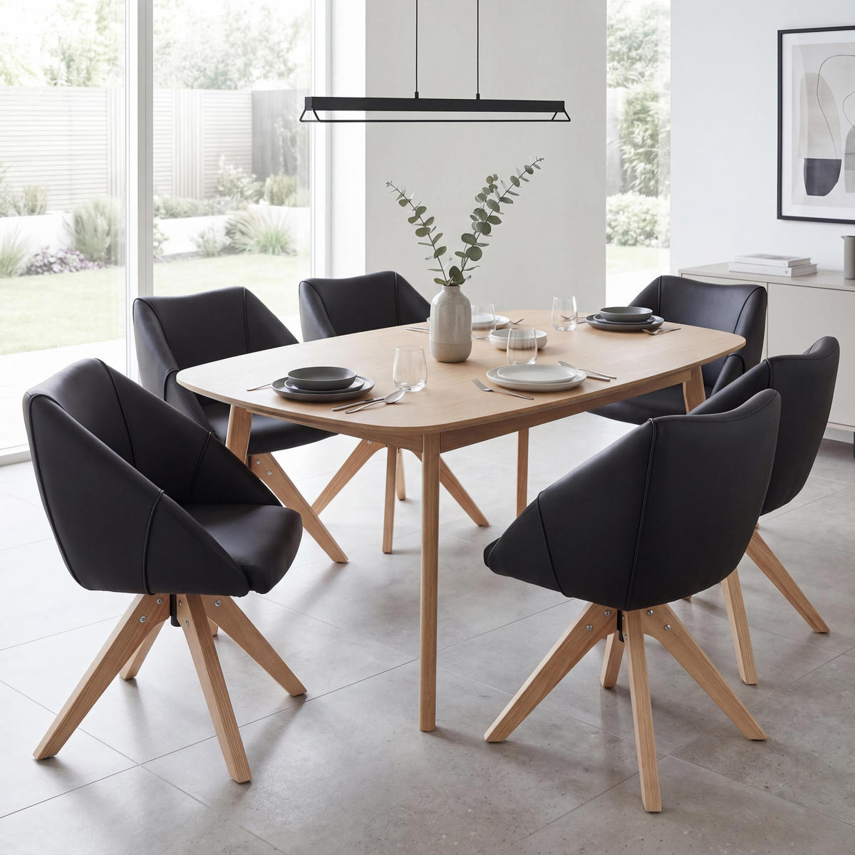 ESSZIMMERSTUHL Schwarz 6er-Set - Schwarz, Kunststoff (57/85/60cm) - MCW