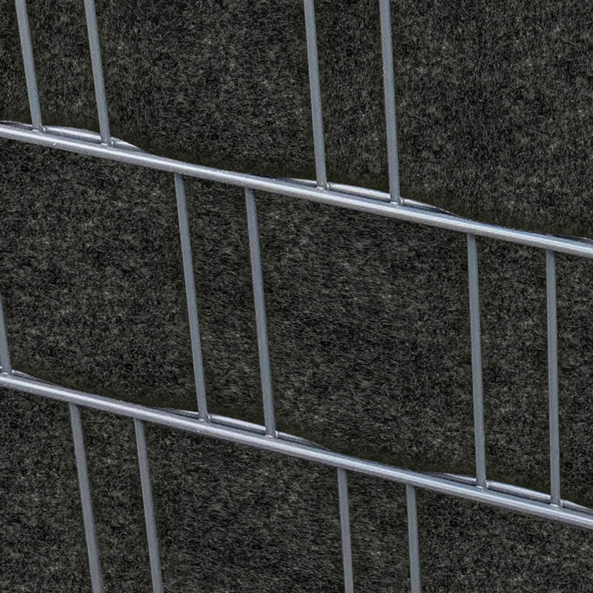SICHTSCHUTZSTREIFEN Design Vlies für Doppelstabmatten Schwarzgrau 10x 2,55m - Schwarz, Kunststoff (255/19cm) - ZAUN|ZU
