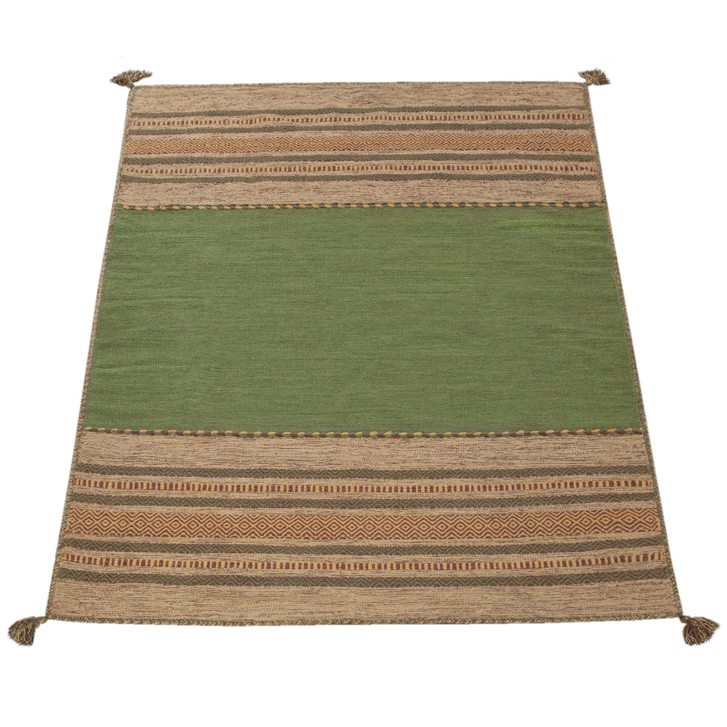HOCHFLORTEPPICH 120/170 cm Kilim 217 - Grün, Textil (120/170cm) - Paco Home