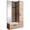 GARDEROBE Margaret II 121/203/43 mit Lamellen und Hochschrank - Schwarz/Eiche Artisan, Holzwerkstoff/Kunststoff (121/203/43cm) - Beautysofa