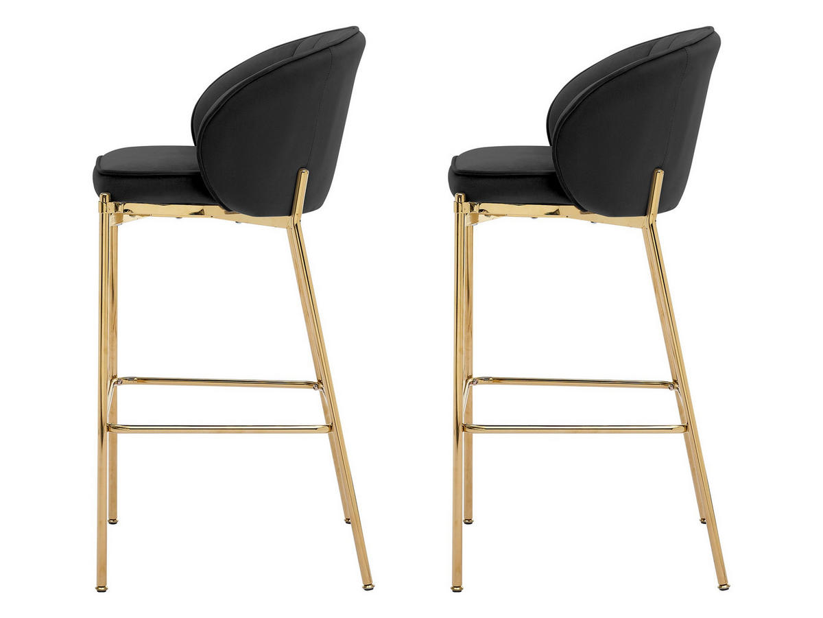 BARHOCKER-SET Muz BS-1258/GL - Goldfarben/Schwarz, Textil/Metall (55/101/51cm) - MIRJAN24