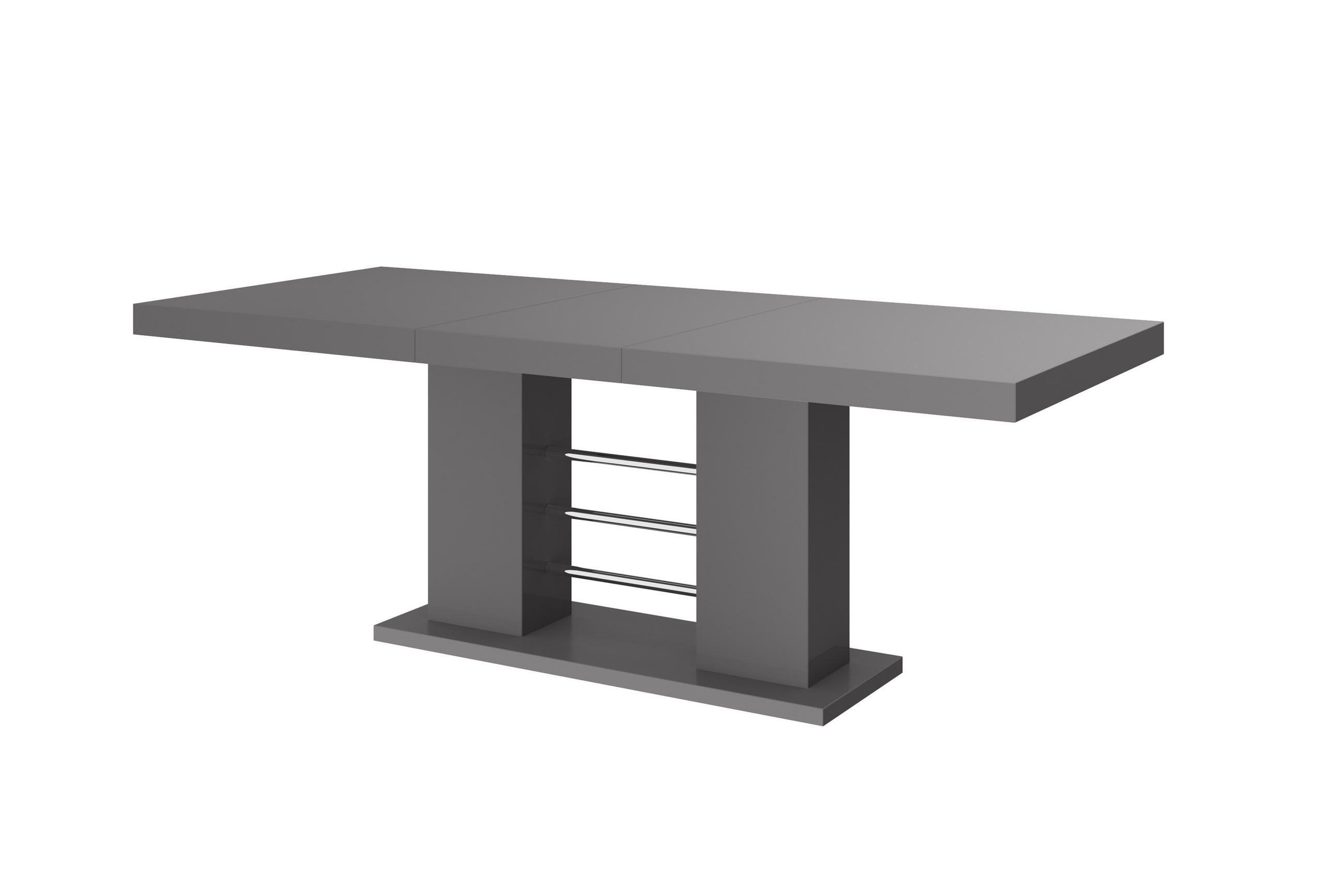 ESSTISCH rechteckig Grau Hochglanz 160/89/75 cm - Grau, Holzwerkstoff (89/160/75cm) - designimpex