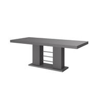 ESSTISCH rechteckig Grau Hochglanz 160/89/75 cm - Grau, Holzwerkstoff (89/160/75cm) - designimpex