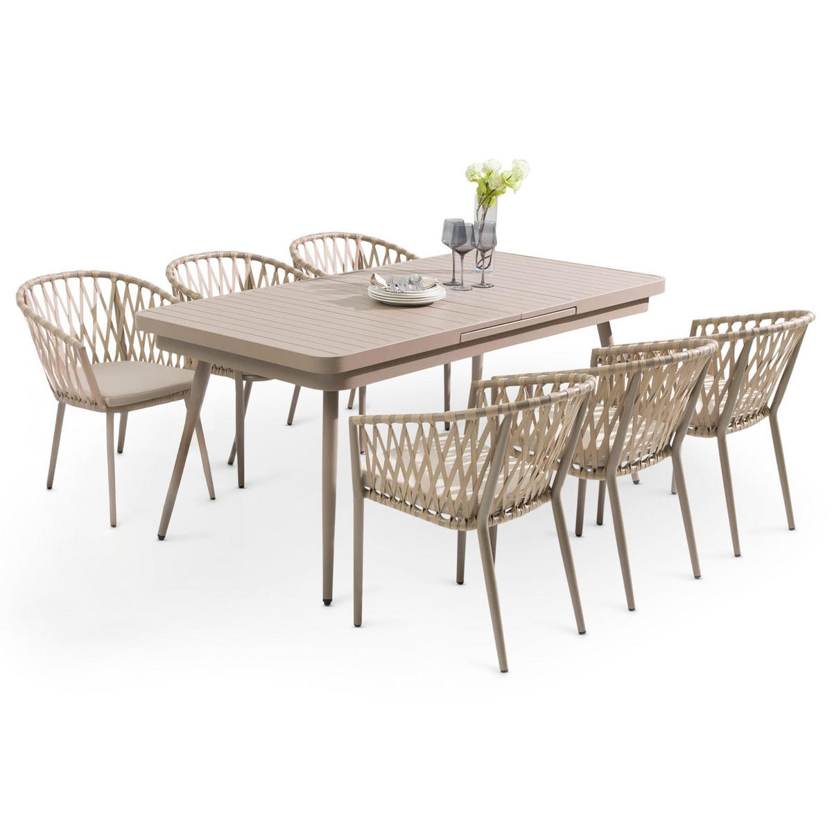 GARTENMÖBELSET SUNNY - Braun, Metall - IDIMEX
