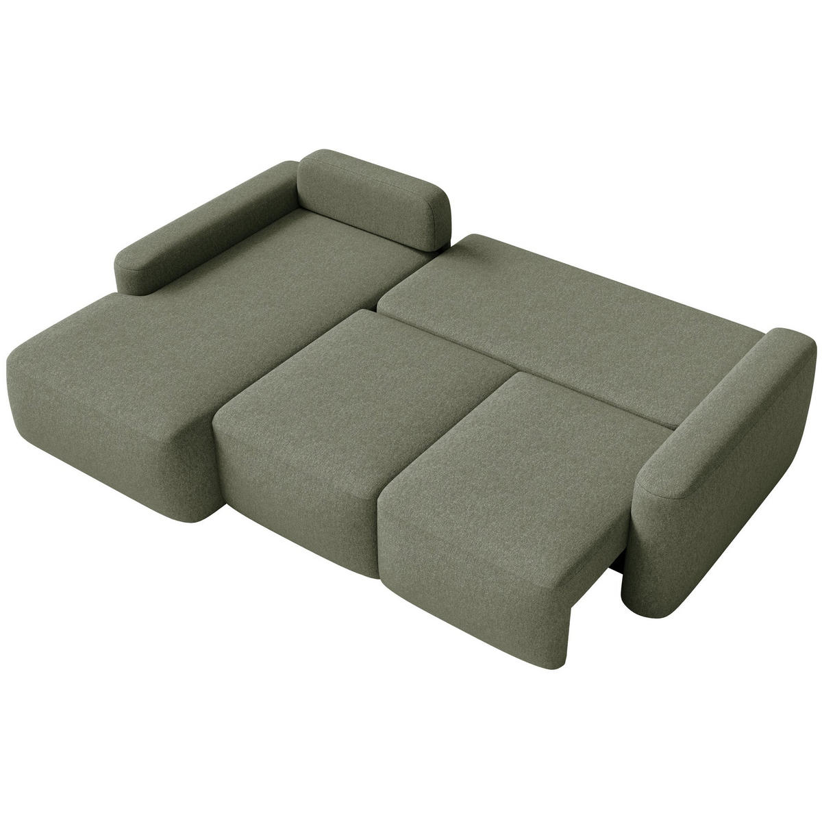 ECKSOFA Carnos Mini Olivgrün Chenille - Schwarz/Olivgrün, Kunststoff/Textil (238/164cm) - Selsey