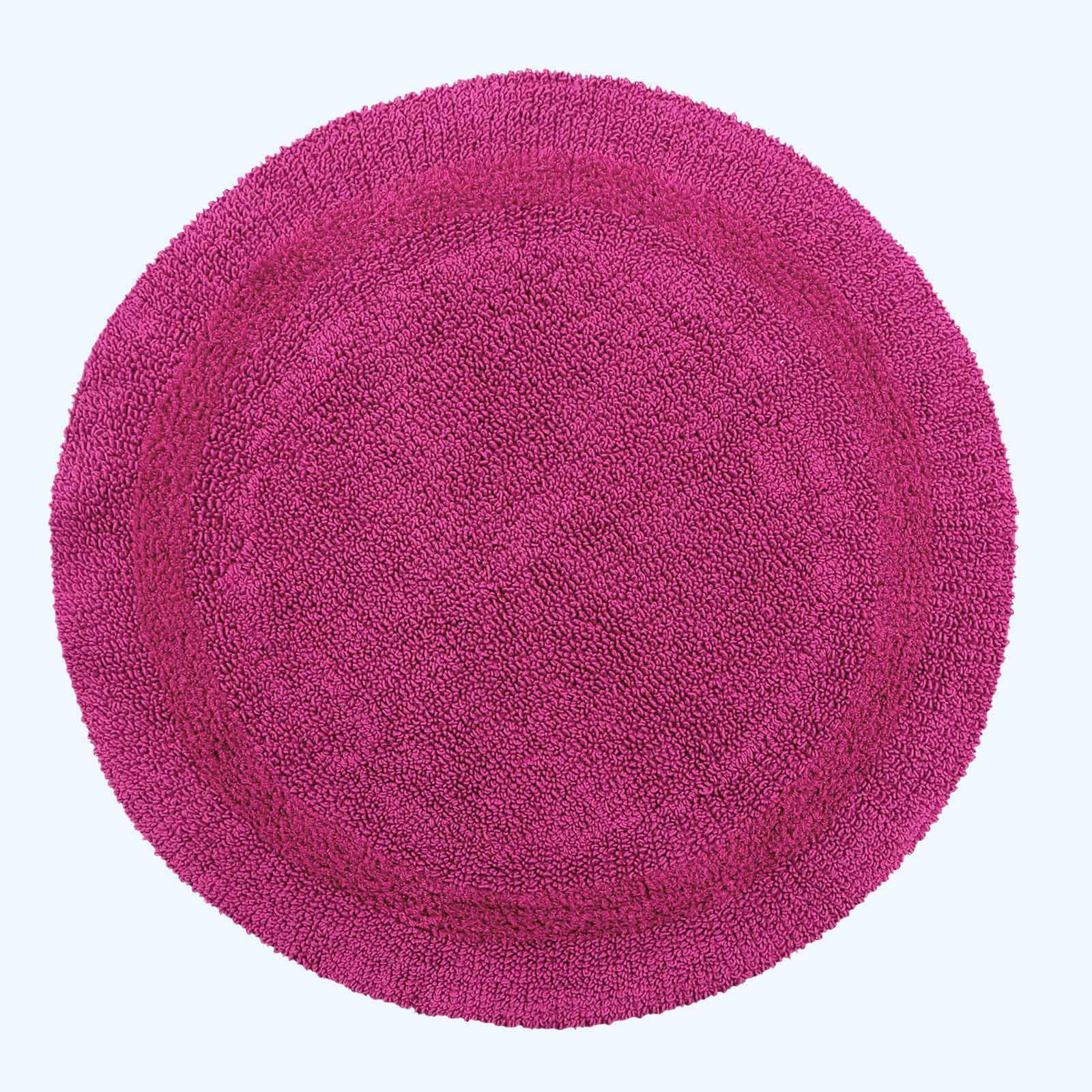 BADEMATTE 80 cm rund, 100% Baumwolle, wendbar - Magenta, Textil (80/80cm) - Homescapes