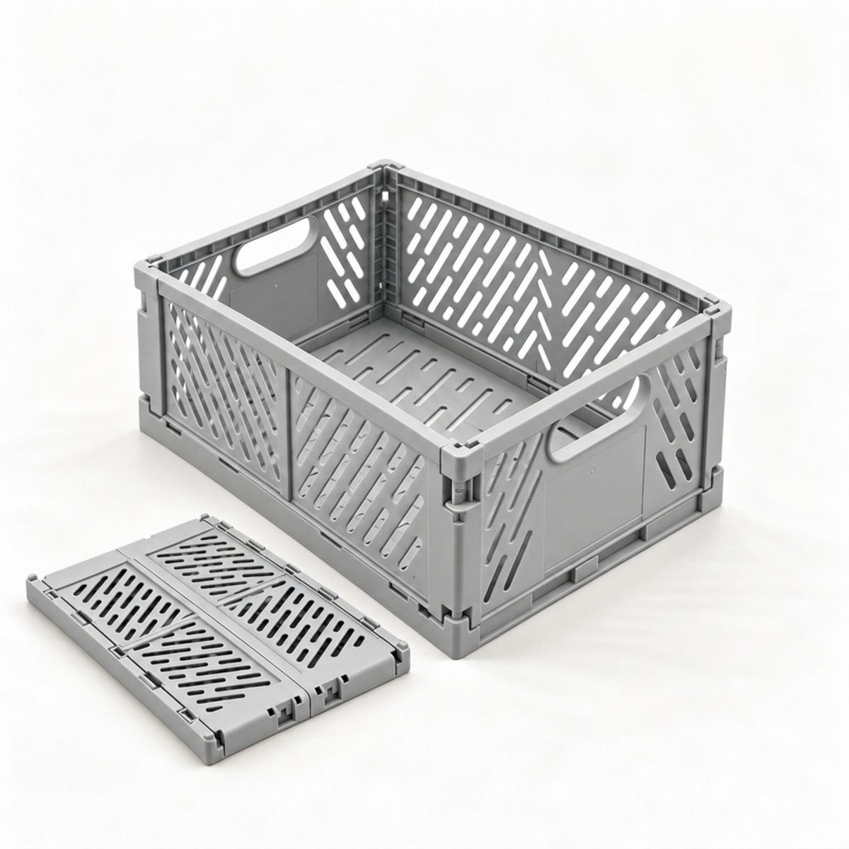 SKLÁDACÍBOX Světle šedá sada-4 - šedá, plast (29/12/21cm) - Relaxdays
