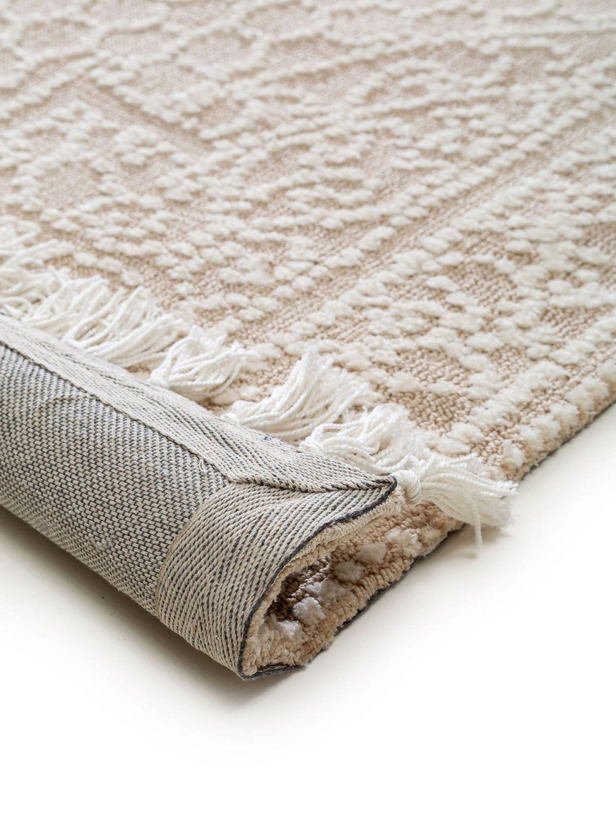 TEPPICH Teppich Elias Beige - Beige, Textil (120/1cm) - KUNSTLOFT