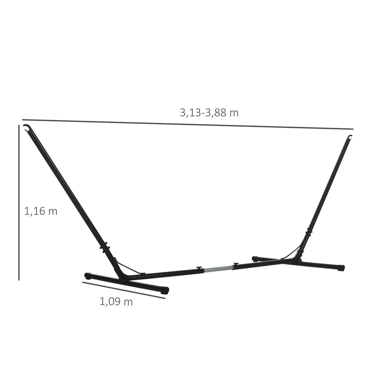 HÄNGEMATTENGESTELL, Metall, Schwarz - Schwarz, Metall (388/109/116cm) - Outsunny