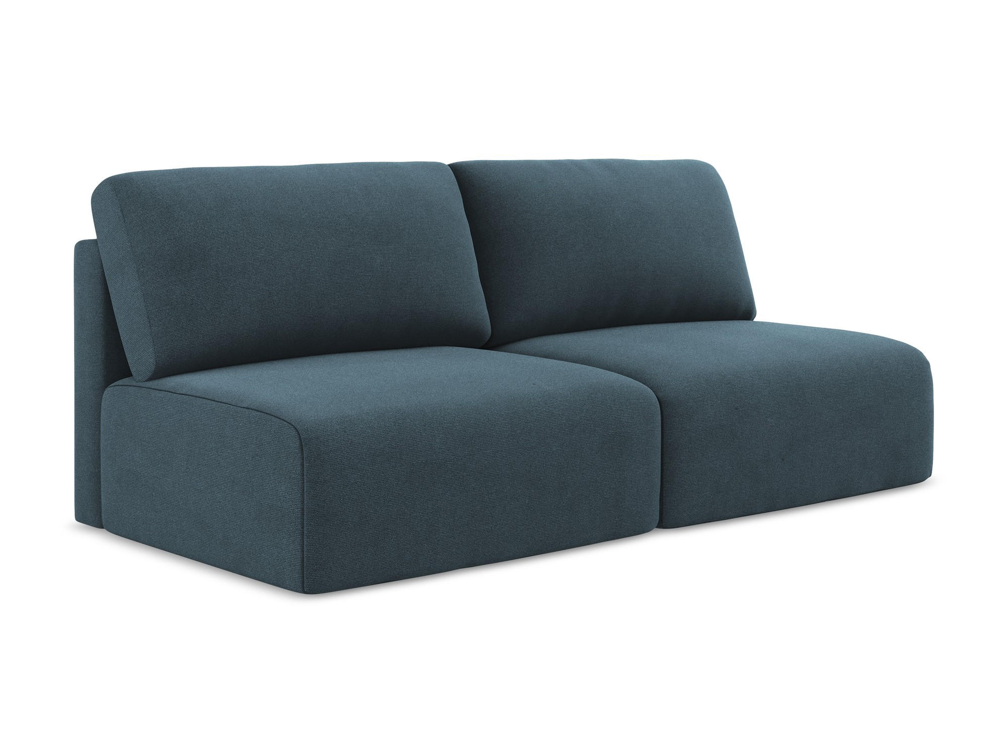 3-SITZER SOFA mit Schlaffunktion Strukturstoff Stoff Blau - Blau/Pink, Kunststoff/Textil (216/79/102cm) - Makamii