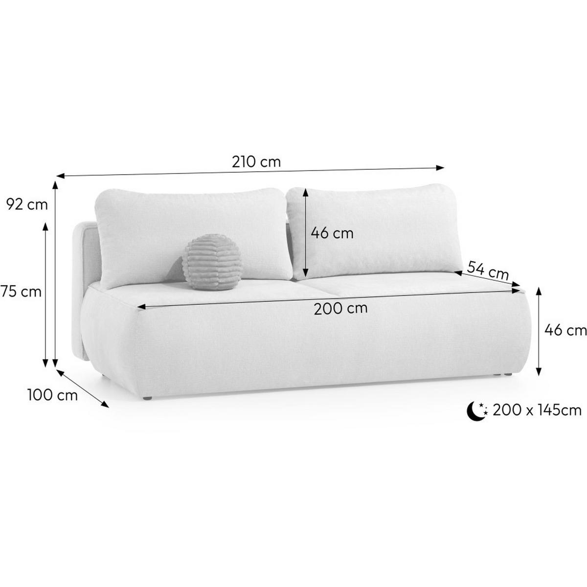 SCHLAFSOFA Darling 2-Sitzer, mit Bettkasten, Dunkelgrün - Dunkelgrün, Textil (210/92/100cm) - Beautysofa