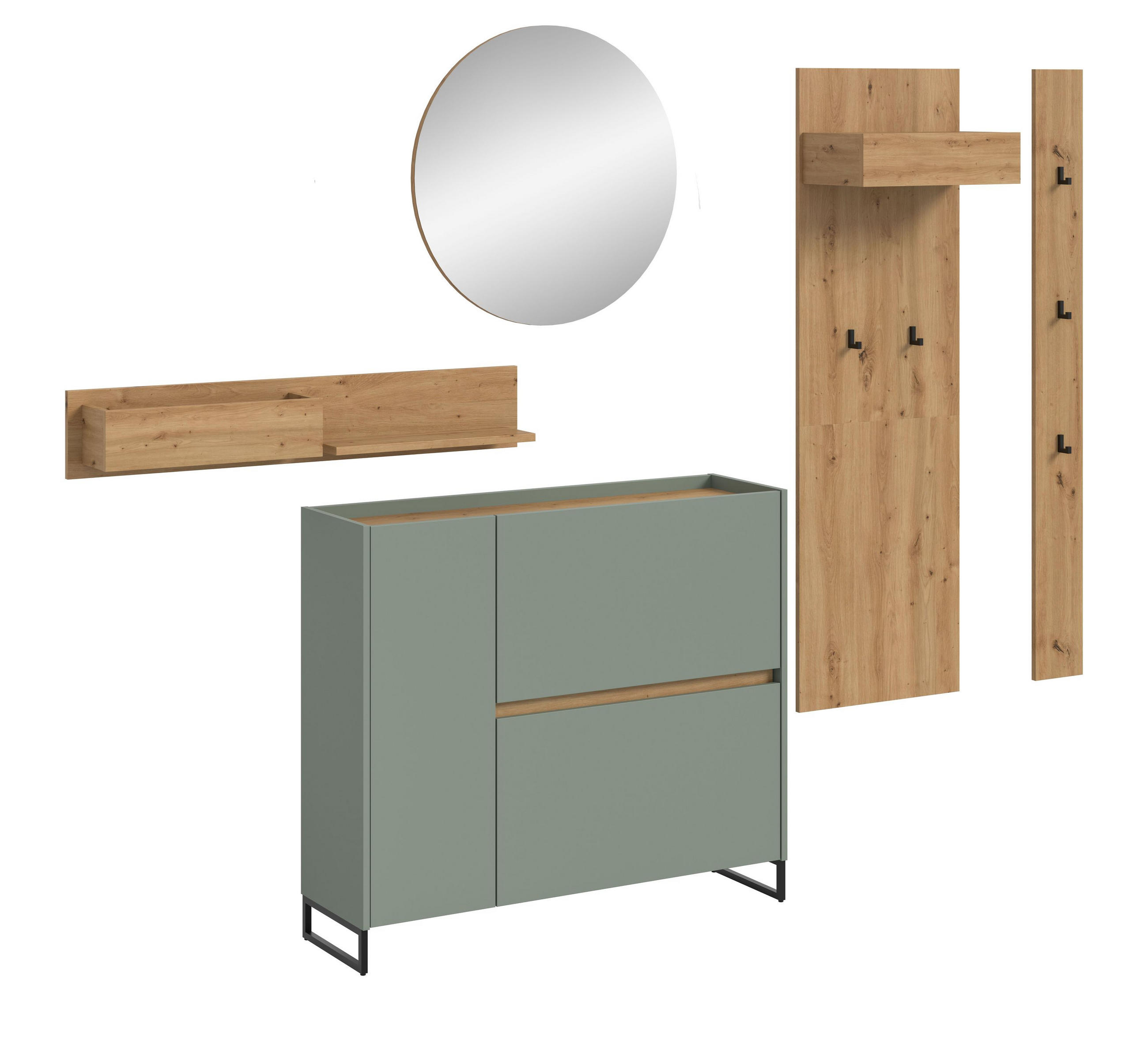 Homes & Jones Garderobe Salbeigrün 236x197x32 cm