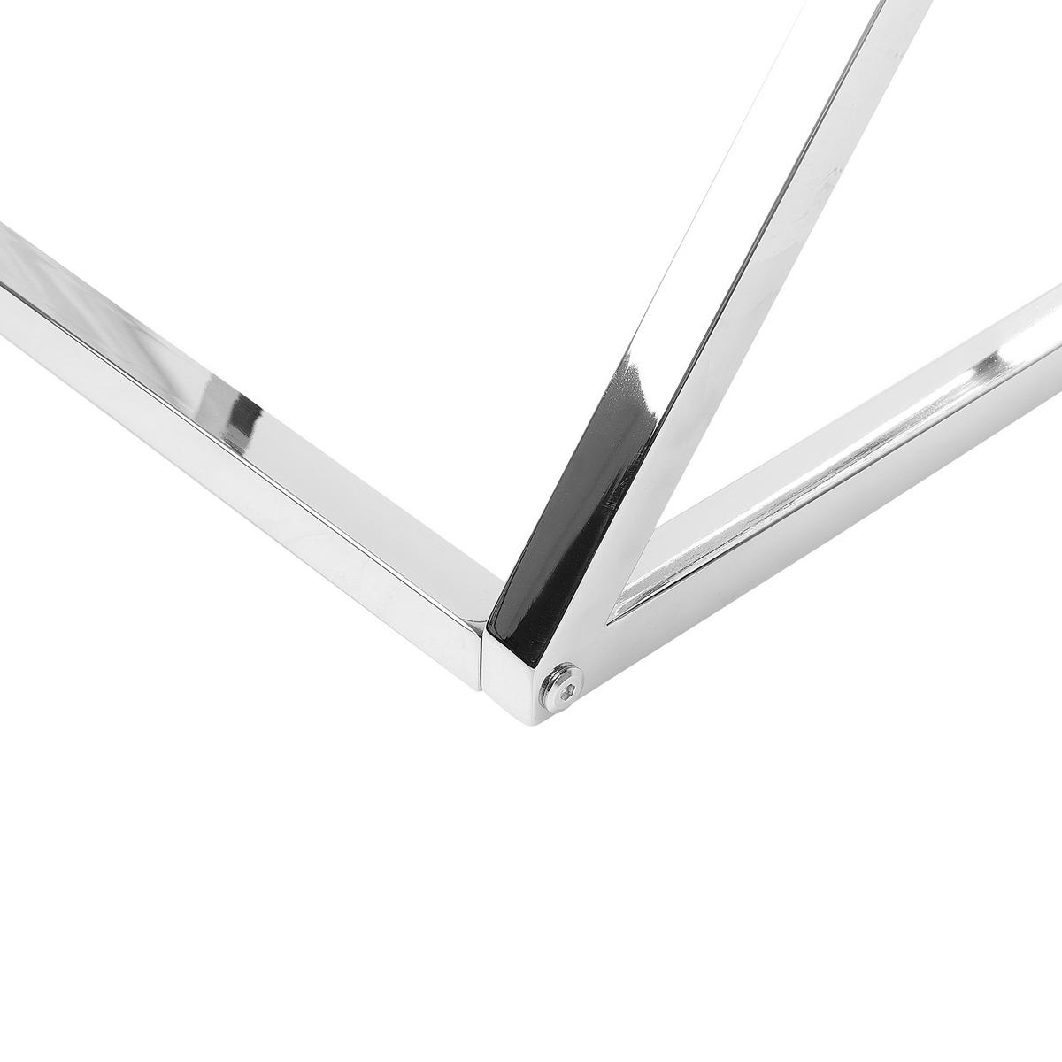 BEISTELLTISCH Glas Silber quadratisch 40/40 cm Beverly - Transparent/Silberfarben, Glas (40/40/55cm) - Beliani