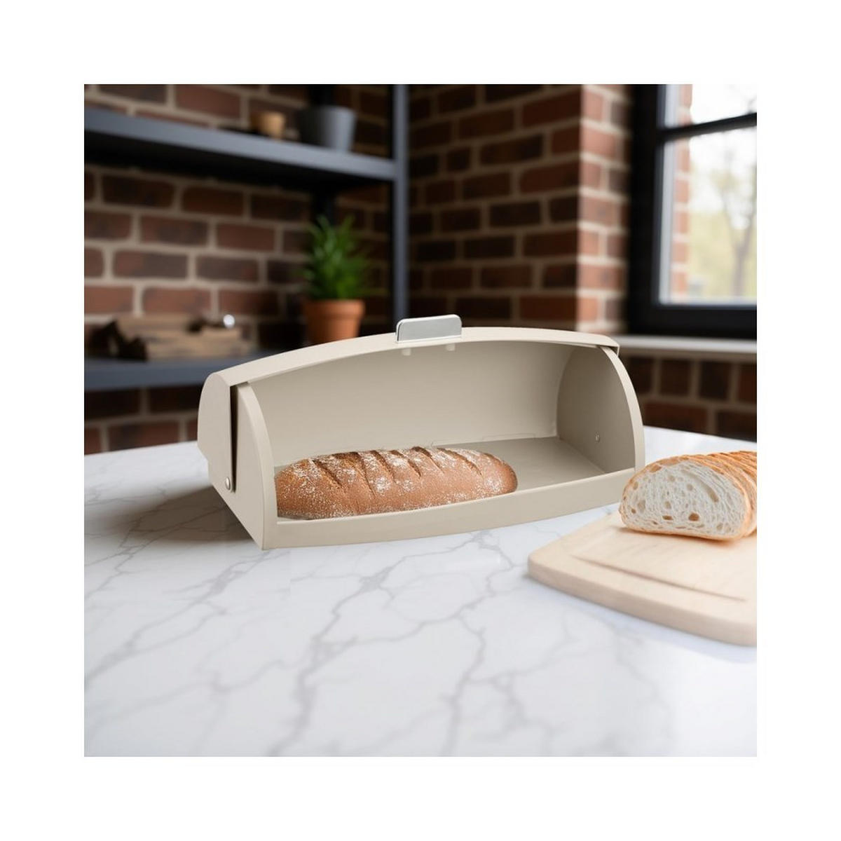 BROTKASTEN Creme 45/28.5/17 cm KB7932 - Creme, Metall (28.5/17/45cm) - Klausberg 