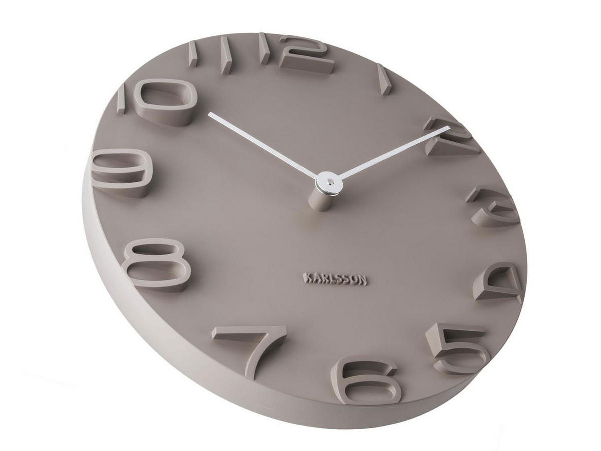 WANDUHR On The Edge Ø42 cm - Grau, Kunststoff (42/42/5cm) - Karlsson