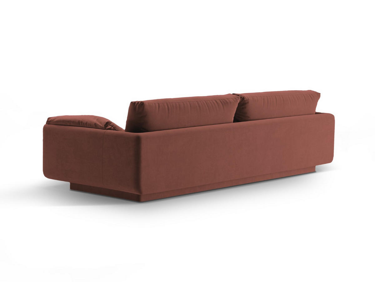 SOFA Torino aus Samt cuoio 4 Sitzplätze - Kastanienfarben, Textil (250/83/103cm) - Micadoni