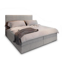 BOXBETT PISA 140x200 cm mit Matratze und Topper - Hellgrau - Greige, Holz (140/200cm) - MASSENO