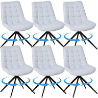 ESSZIMMERSTUHL-SET 6 Stück mit Drehfunktion aus Stoff(YZ4) - Hellblau, Textil (53/85.5/62cm) - HOMAVO