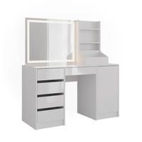 SCHMINKTISCH Sherry Weiß/Weiß Hochglanz 128.2 cm 4 Teile - Weiß Hochglanz, Holzwerkstoff (128.2/76/50.1cm) - Vicco