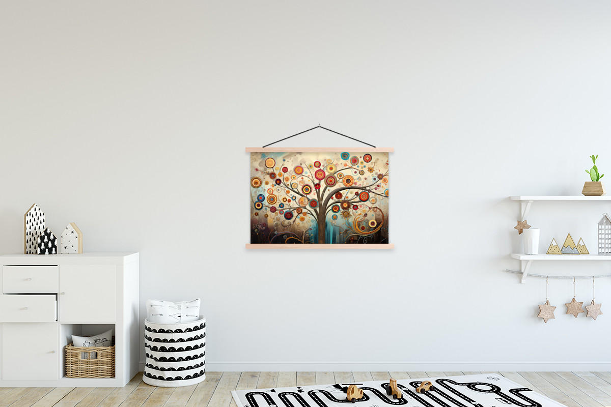 POSTER Baum - Baum des Lebens - Farbe 90x60 cm - Braun, Textil (90/60/0.15cm) - MuchoWow