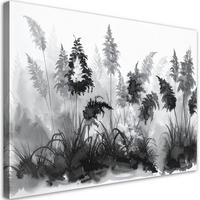 LEINWANDBILD Schwarz-weißes Pampasgras 120x80cm - Schwarz, Textil (120/80cm) - Feeby