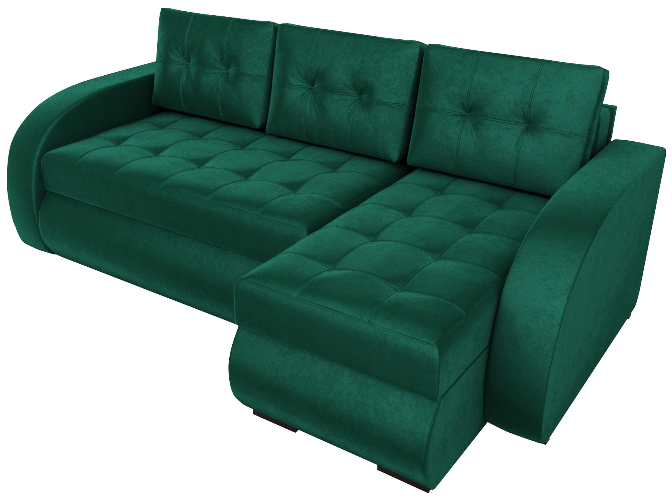 ECKSOFA Bergen mit Schlaffunktion Grün Samtstoff - Grün, Textil (238/141cm) - Bromarkt