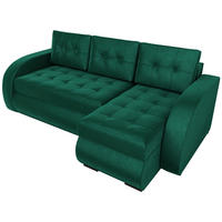 ECKSOFA Bergen mit Schlaffunktion Grün Samtstoff - Grün, Textil (238/141cm) - Bromarkt