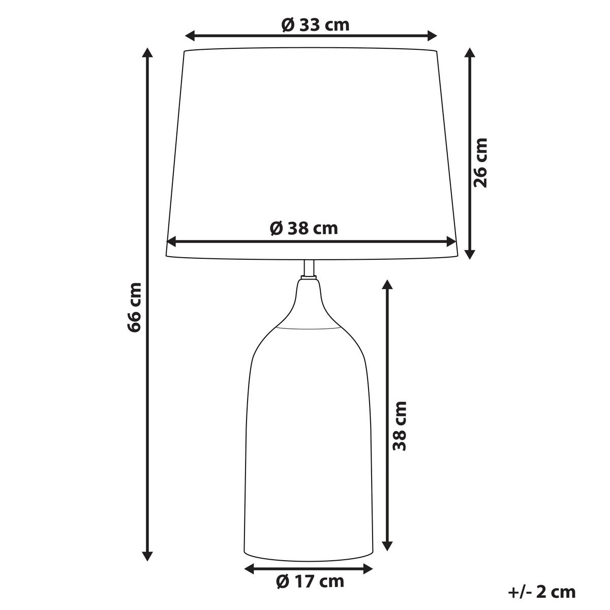 TISCHLAMPE Georgina 33/33/66 cm - Blau, Keramik (33/33/66cm) - Beliani