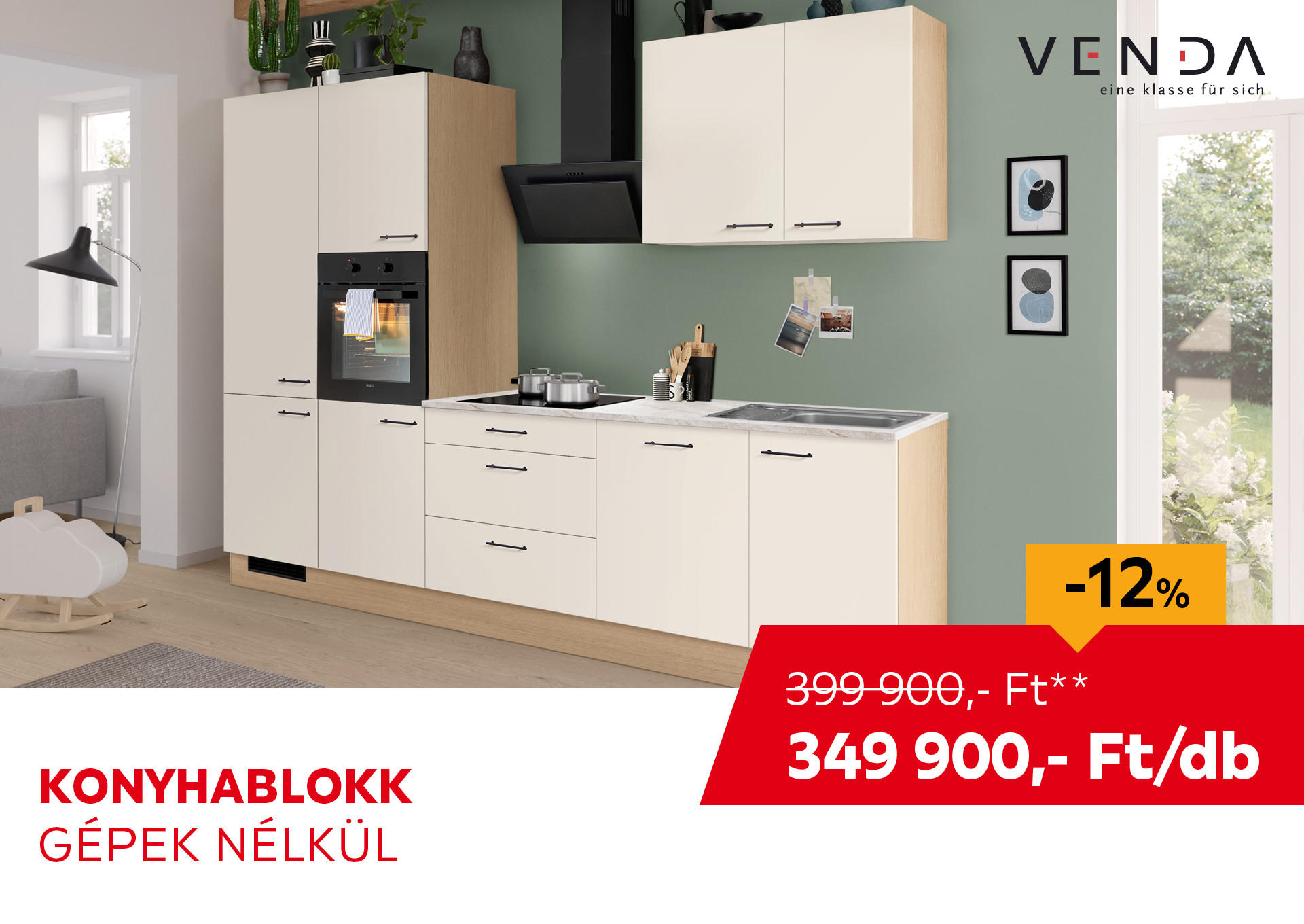KONYHABLOKK GÉPEK NÉLKÜL Kiemelt termék 399900 Ft.- helyett 349900 Ft.-