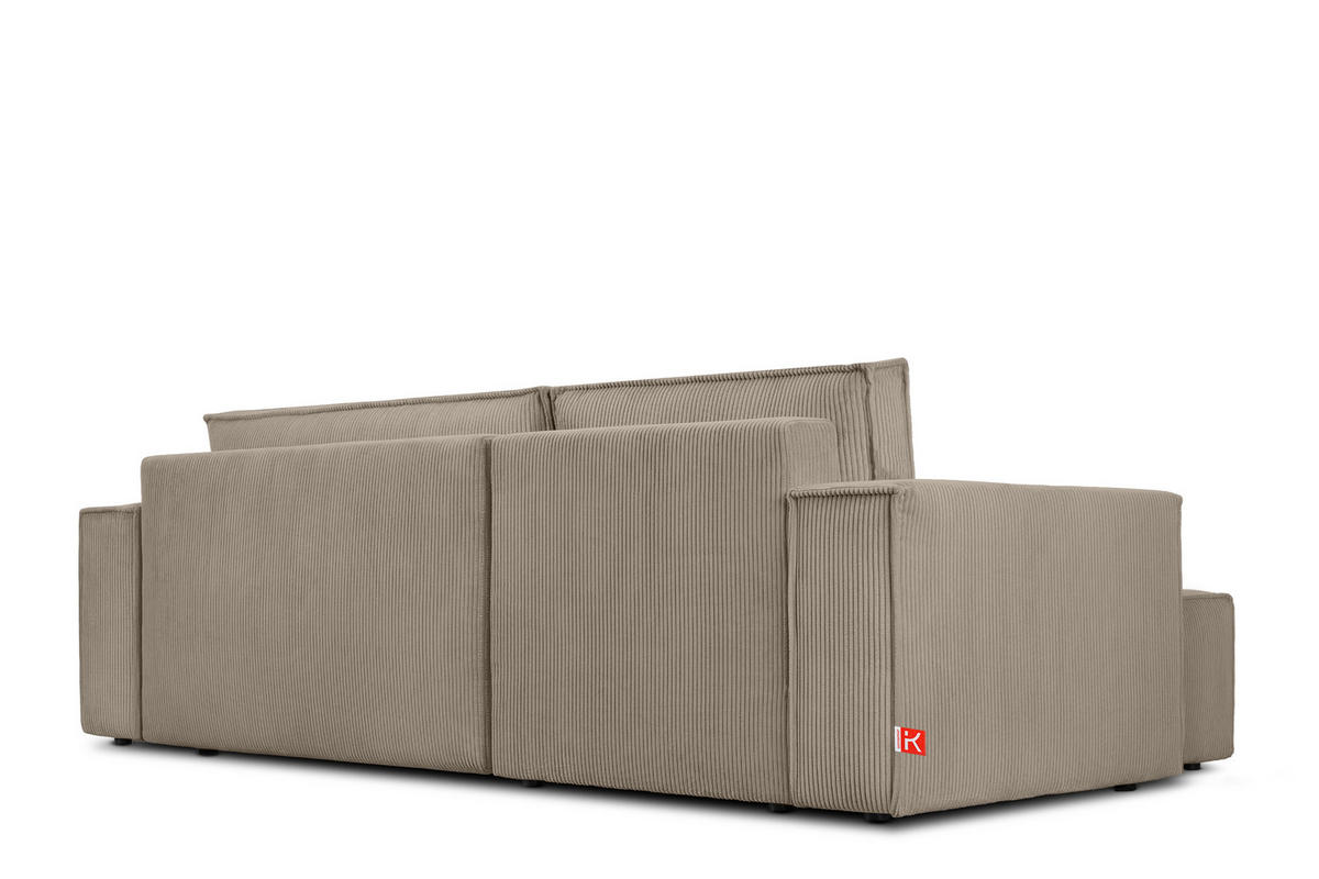 ECKSOFA-LINKS/RECHTS NAPI Schlaffunktion mit Cordbezug, Beige - Beige/Schwarz, Textil (262/148cm) - KONSIMO®