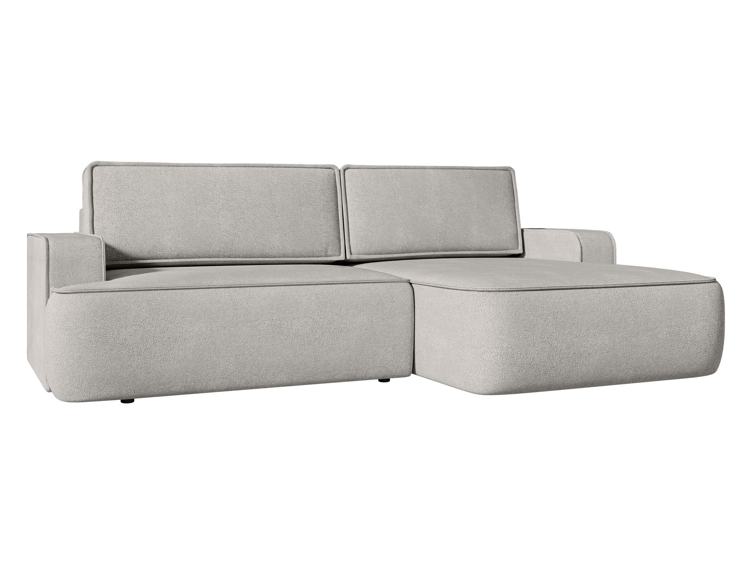 ECKSOFA Mono, Seite: Rechts - Hellgrau/Schwarz, Holz/Kunststoff (260/168cm) - MIRJAN24