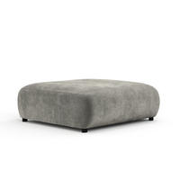 POUF L Zanzibar Grau Samtstoff - Schwarz/Grau, Holz/Holzwerkstoff (110/37/110cm) - Maison de Reve