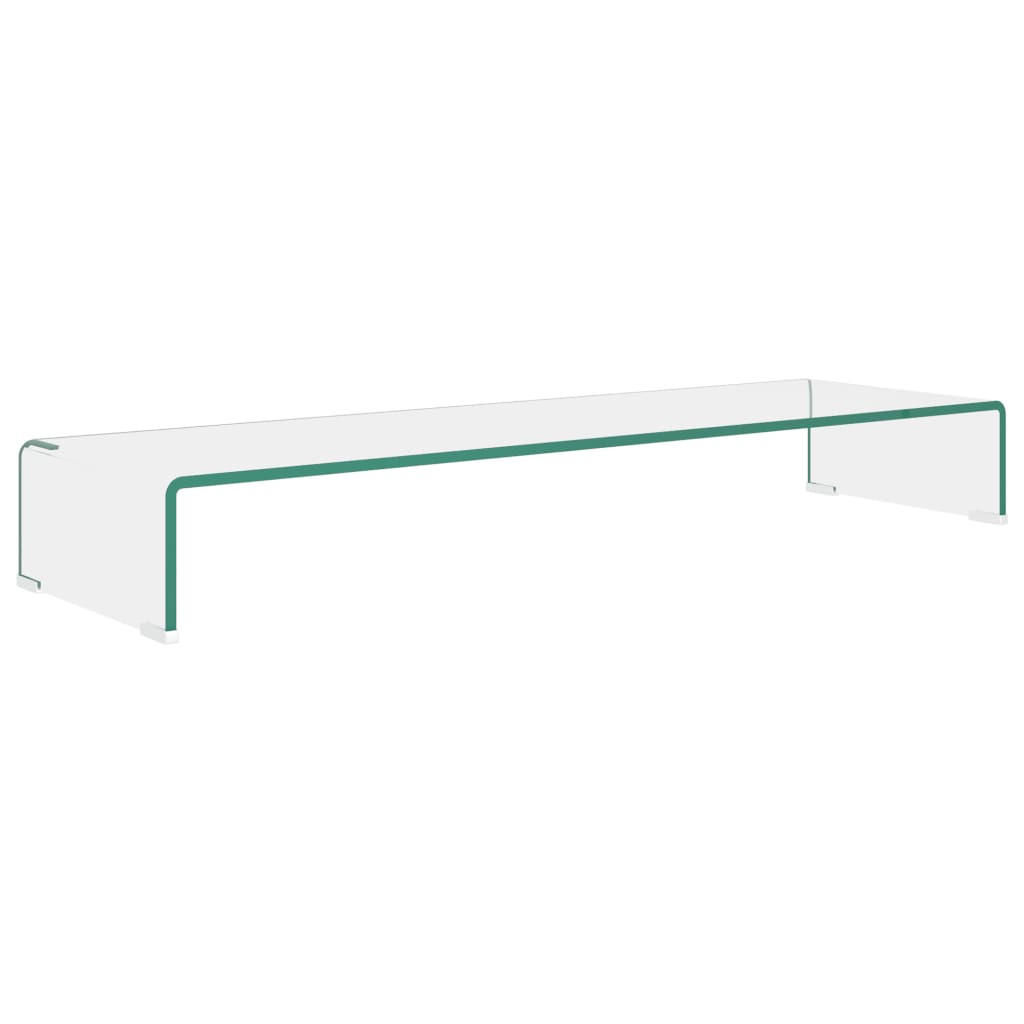 TV-TISCH/BILDSCHIRMERHÖHUNG Glas Transparent 100/30/13 Cm - Klar, Glas (100/30/13cm) - vidaXL