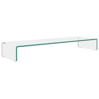 TV-TISCH/BILDSCHIRMERHÖHUNG Glas Transparent 100/30/13 Cm - Klar, Glas (100/30/13cm) - vidaXL