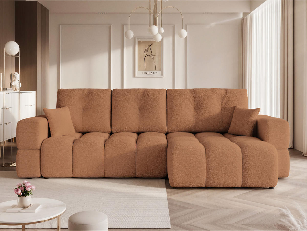 ECKSOFA BUENO mit Schlaffunktion und Bettkasten Orange - Orange, Holzwerkstoff/Kunststoff (280/148cm) - Idohome