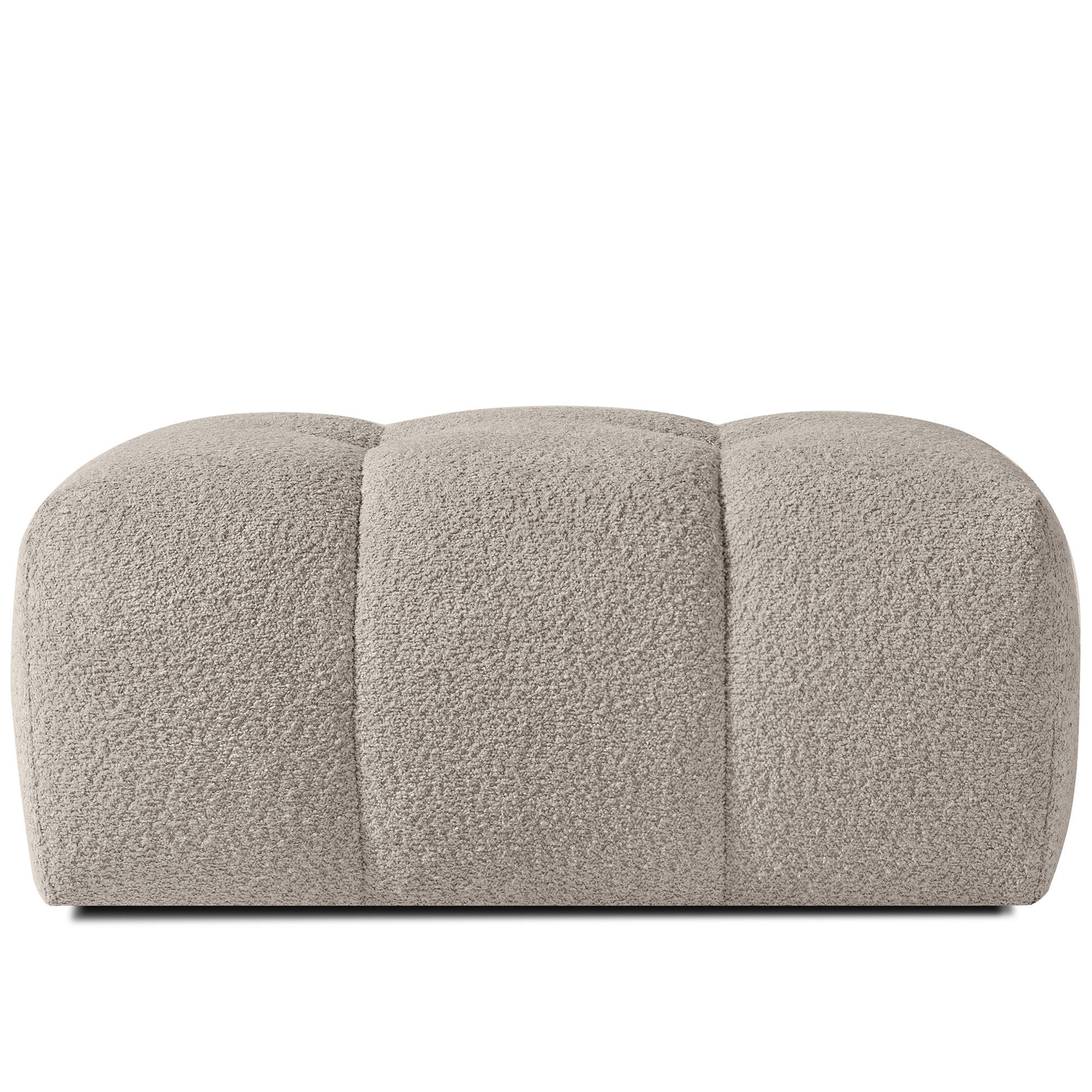 POUF RAVIA, Bouclé, Grau - Grau, Holz/Textil (96/45/50cm) - KONSIMO®
