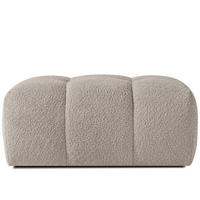 POUF RAVIA, Bouclé, Grau - Grau, Holz/Textil (96/45/50cm) - KONSIMO®