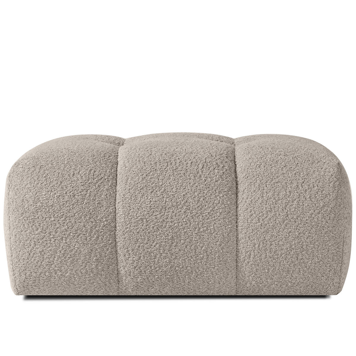 POUF RAVIA, Bouclé, Grau - Grau, Holz/Textil (96/45/50cm) - KONSIMO®