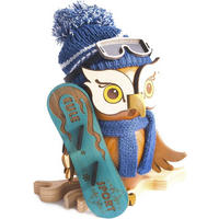 RAUCHFIGUR Eule mit Snowboard 15 cm - Multicolor, Holz (10/15/10cm)