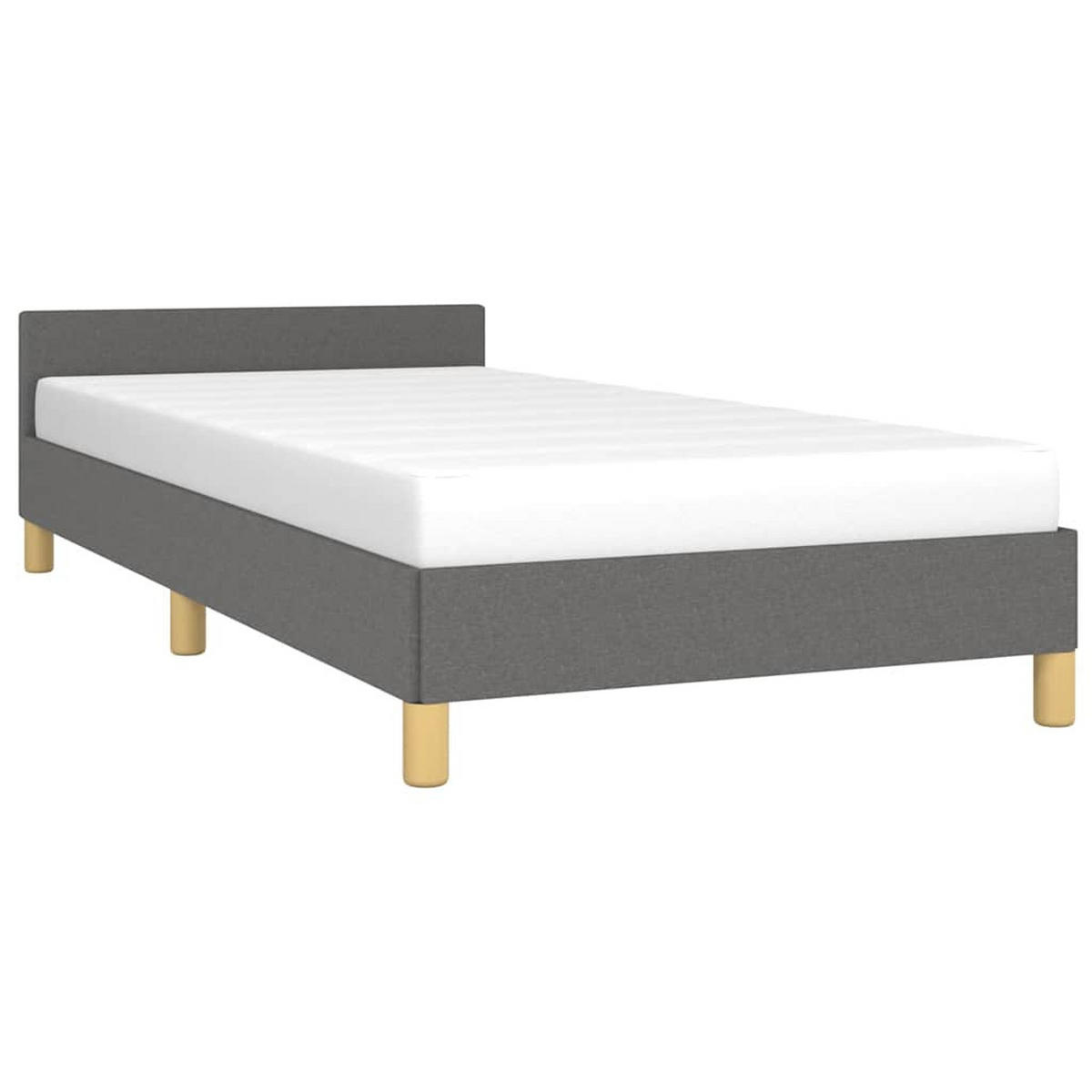 BETTGESTELL Ohne Matratze Dunkelgrau 90/200 Cm Stoff - Grau, Textil (90/200cm) - vidaXL