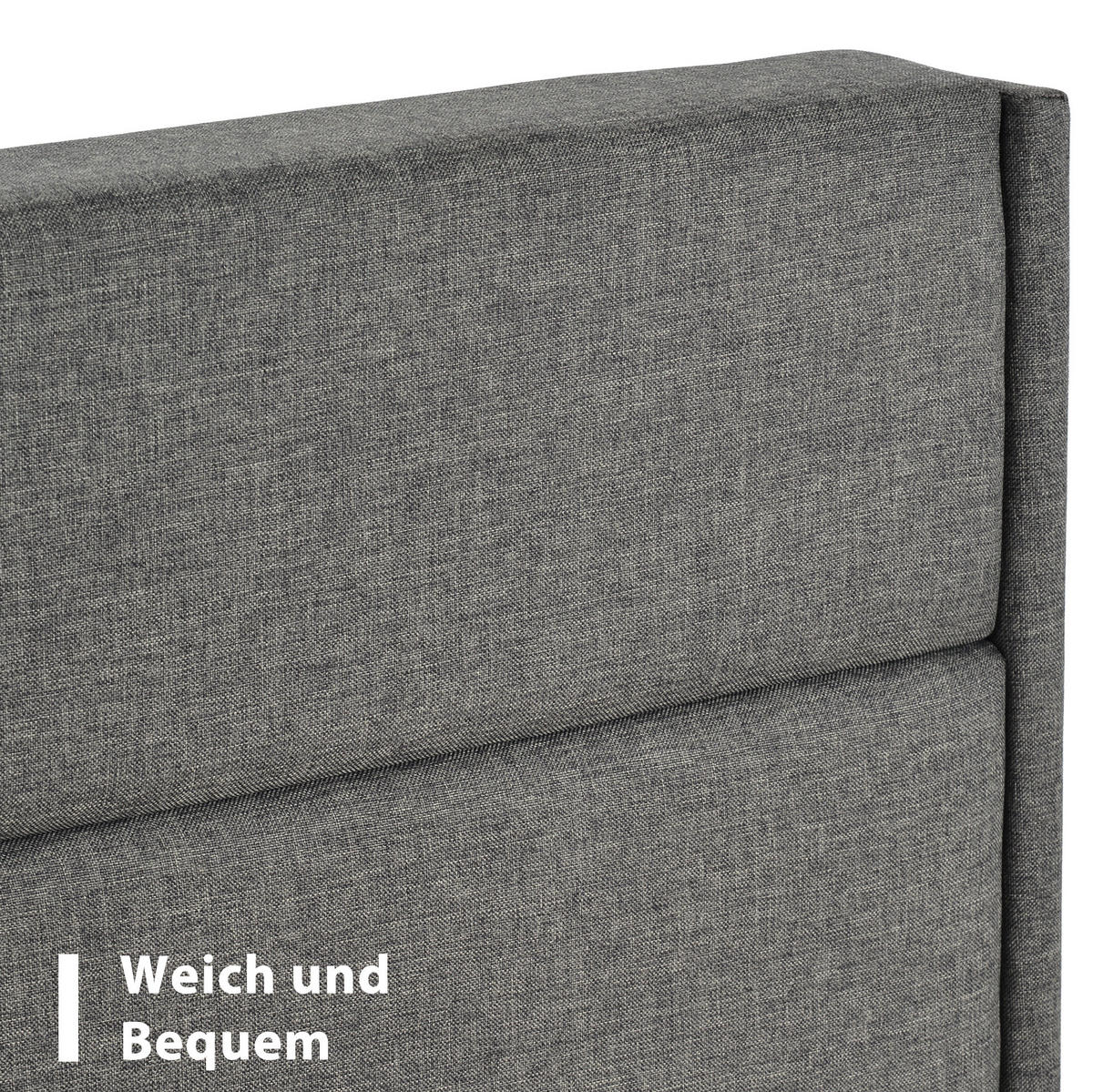 BETT mit Kopfteil 90x200 cm Leinen Dark Grey - Dunkelgrau, Metall (90/200cm) - Meubliv