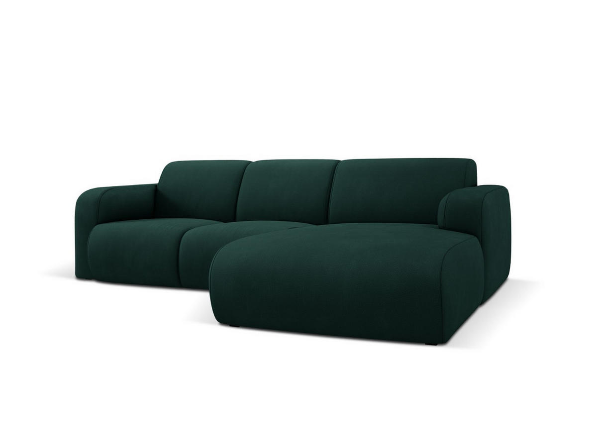 ECKSOFA rechts Molino aus strukturiertem Stoff flaschengrün 4 Sitzplätze - Dunkelgrün, Textil (170/250cm) - Micadoni
