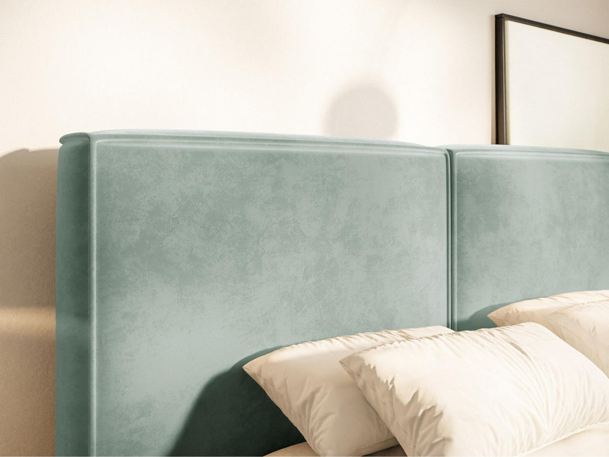 POLSTERBETT Tilves Salbeigrün 160x200 cm - Schwarz/Hellgrün, Kunststoff/Textil (160/200cm) - Selsey